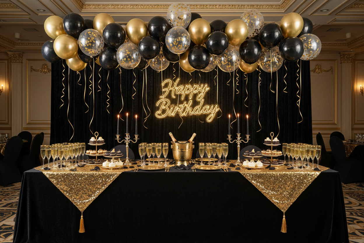 Black & Gold Birthday Party