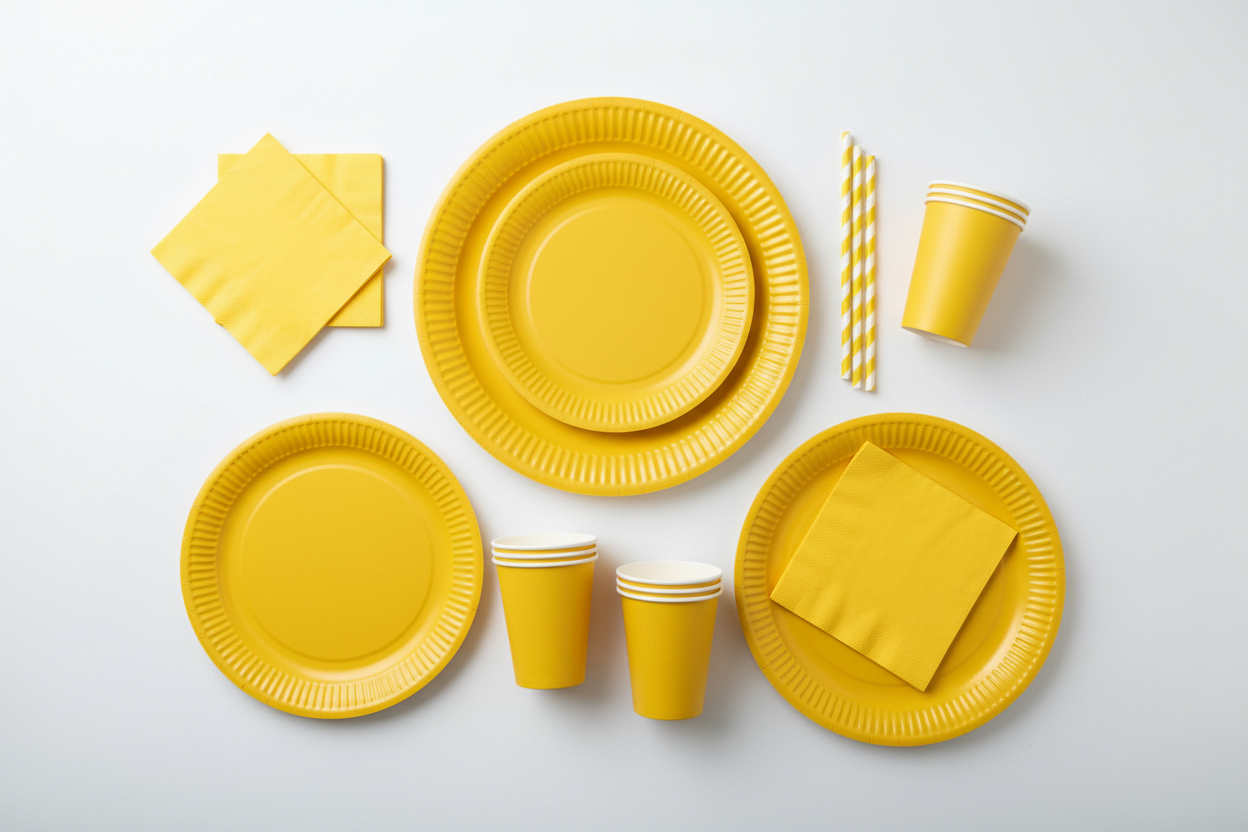 Yellow Solid Color Paper Tableware