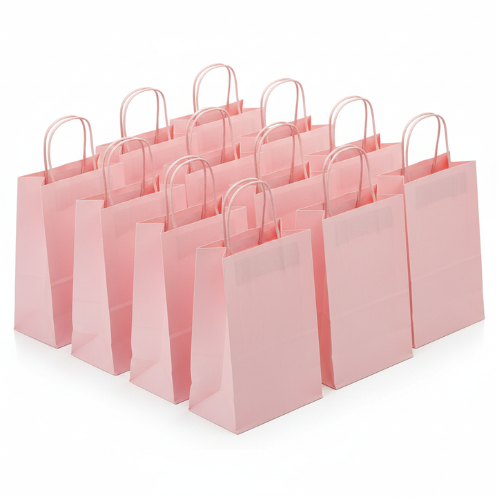 Pink Paper Favor Bags - 12 Count