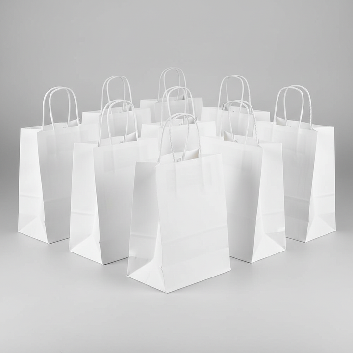 White Paper Favor Bags - 12 Count