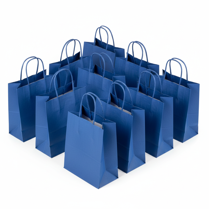 Royal blue favor bags with handles