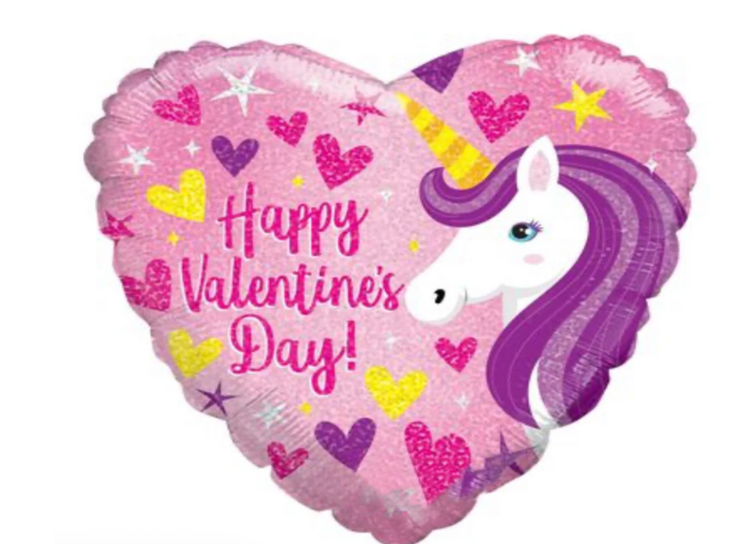unicorn valentines balloons pink 