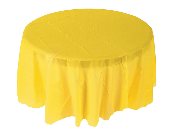 Yellow Disposable Plastic Round Table Cover