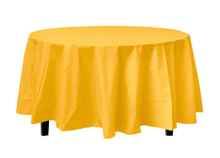 Yellow Disposable Plastic Round Table Cover